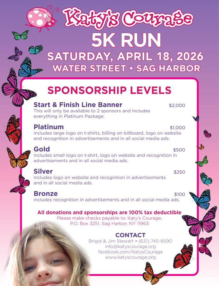 Sponsorship Levels for 2026 Katy's Courage 5k Run